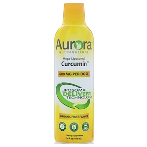 Aurora Nutrascience, Mega-Liposomal Curcumin, Organic Fruit Flavor, 600 mg, 16 fl oz (480 ml) отзывы