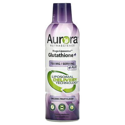 

Aurora Nutrascience Mega-Liposomal Glutathione+ Plus Vitamin C Organic Fruit 750 mg 16 fl oz (480 ml)