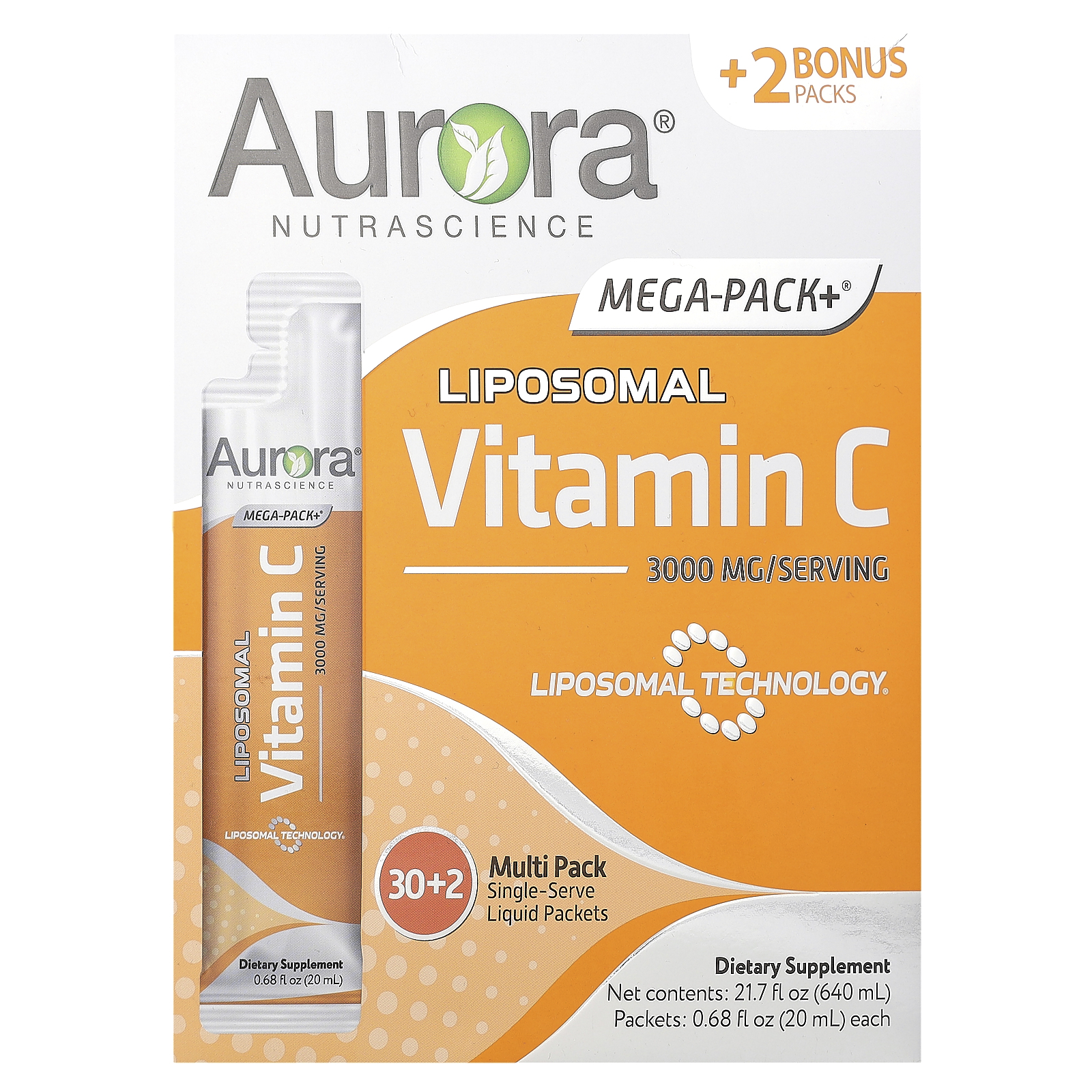 aurora liposomal glutathione review Mega-Pack+®, Liposomal Vitamin C, 32 Packs, 0.68 fl oz (20 ml) Each