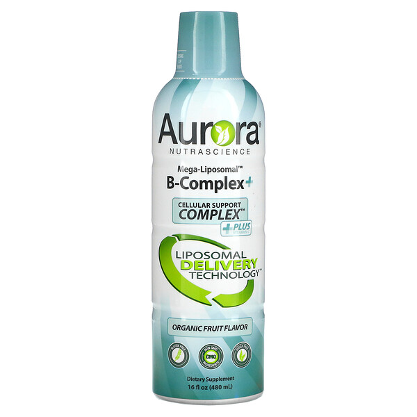 Aurora Nutrascience‏, Mega-Liposomal B-Complex+, Organic Fruit, 16 fl oz (480 ml)