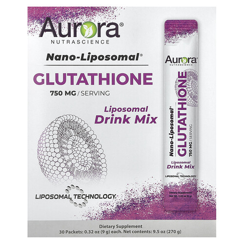 Aurora Nutrascience, Nano-Liposomal®, Glutathione, Liposomal Drink Mix, 750 mg, 30 Packets, 0.32 oz (9 g) Each
