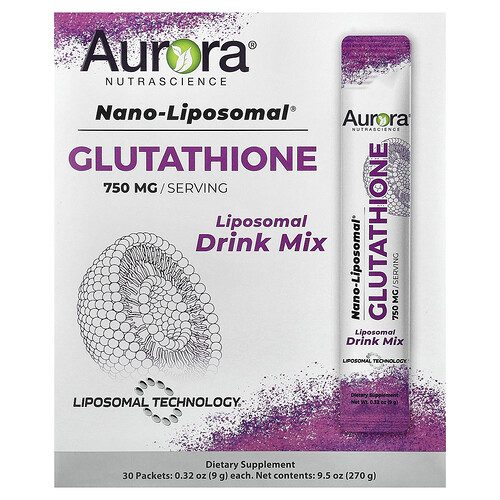 Aurora Nutrascience, Nano-Liposomal®, Glutatión, Mezcla para preparar bebidas liposomales, 30 sobres, 9 g (0,32 oz) cada uno