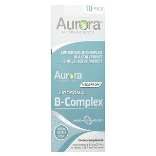 Aurora Nutrascience, Complexe de vitamines B liposomales, 10 sachets, 20 ml pièce