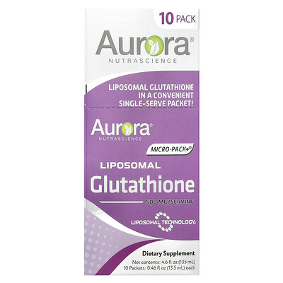 Aurora Nutrascience Micro-Pack + ® липосомальный глутатион 10 пакетиков по 13 5 мл (0 46 жидк. Унции)