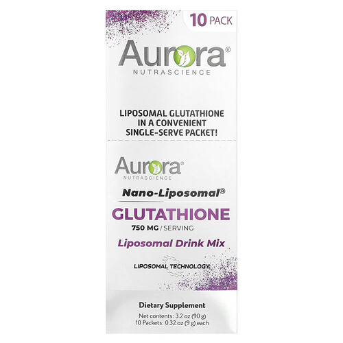 Aurora Nutrascience, Nano-Liposomal®, Glutathione, Liposomal Drink Mix, 750 mg , 10 Packets, 0.32 oz (9 g) Each