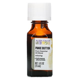 Aura Cacia, مزيج من الزيوت العطرية النقية، Panic Button‏، 0.5 أونصة سائلة (15 مل)