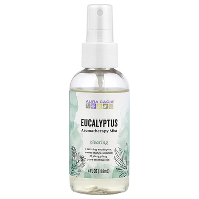 Photos - Cream / Lotion Aura Cacia , Aromatherapy Mist, Eucalyptus, 4 fl oz  AUR-88242 (118 ml)