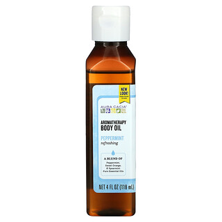 Aura Cacia, Aromatherapy Body Oil, Peppermint, 4 fl oz (118 ml)