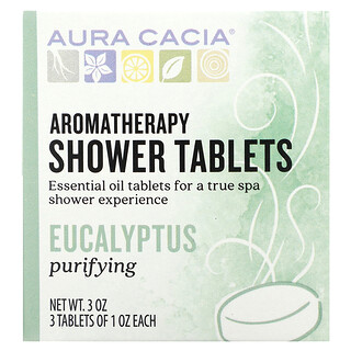 Aura Cacia, Pastilhas de Banho de Aromaterapia, Eucalipto, 3 Comprimidos, 1 oz Cada