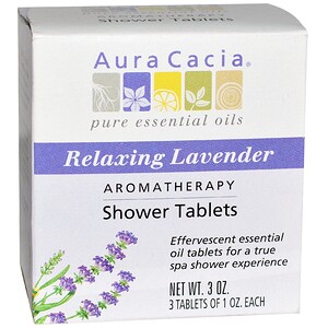 Отзывы о Аура Кация, Aromatherapy Shower Tablets, Relaxing Lavender, 3 Tablets, 1 oz Each