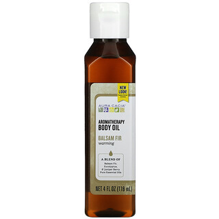 Aura Cacia, 香薰身體護理油，溫馨膠冷杉味，4 液量盎司（118 毫升）