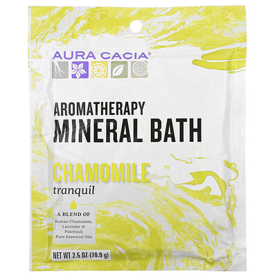 Aura Cacia Ароматерапевтическое минеральное средство для ванны, успокаивающая ромашка, 2,5 унции (70,9 г)