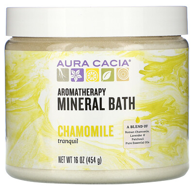 Купить Aura Cacia Ароматерапевтическое средство для ванны с минералами, успокаивающая ромашка, 16 унций (454 г)