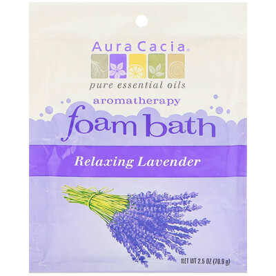Aura Cacia Ароматерапевтическая пена для ванны, расслабляющая лаванда, 2,5 унции (70,9 г)