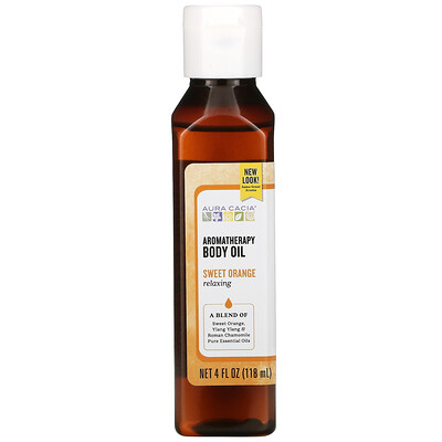 Aura Cacia масло для тела с ароматерапевтическим эффектом, расслабляющее, с ароматом сладкого апельсина, 118мл (4жидк.унции)