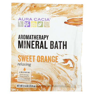 Aura Cacia Ароматерапевтическое минеральное средство для ванны, расслабляющий сладкий апельсин, 2,5 унции (70,9 г)