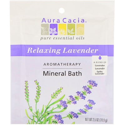 Купить Aura Cacia Aromatherapy Mineral Bath, расслабляющая лаванда, 70, 9 г (2, 5 унций)