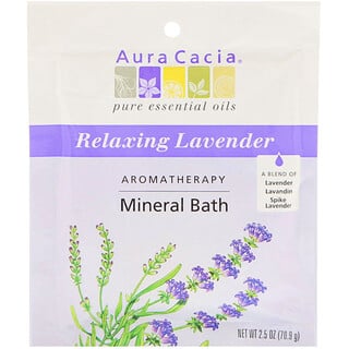 Aura Cacia, アロマセラピー・ミネラル・バス, Relaxing Lavender, 70.9 g