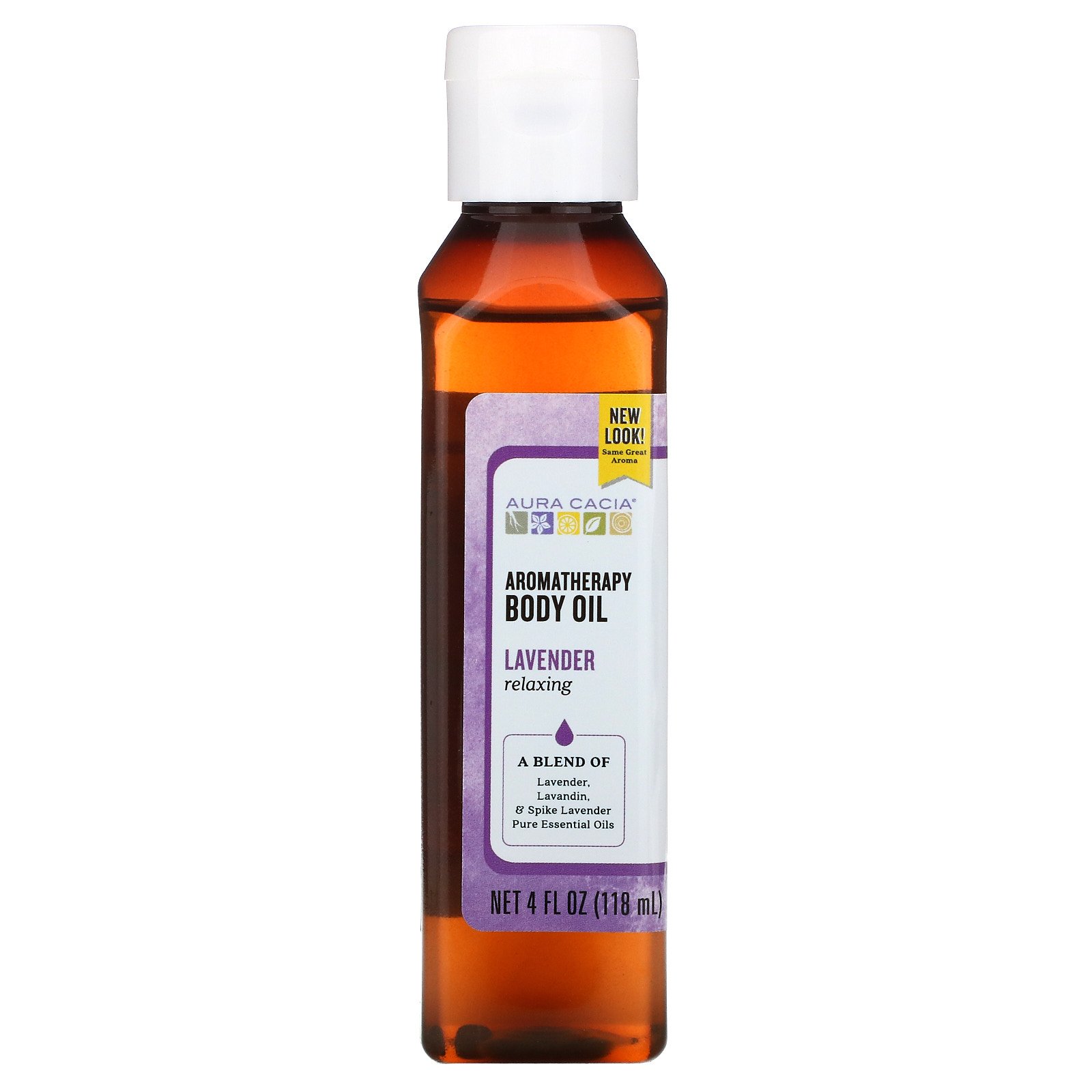 Aura Cacia アロマテラピー ボディオイル リラックシングラベンダー 4液量オンス 118 Ml Iherb