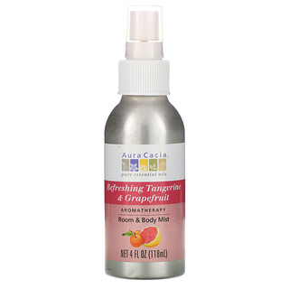 Aura Cacia, Aromatherapy Room & Body Mist, Refreshing Tangerine & Grapefruit, 4 fl oz (118 ml)