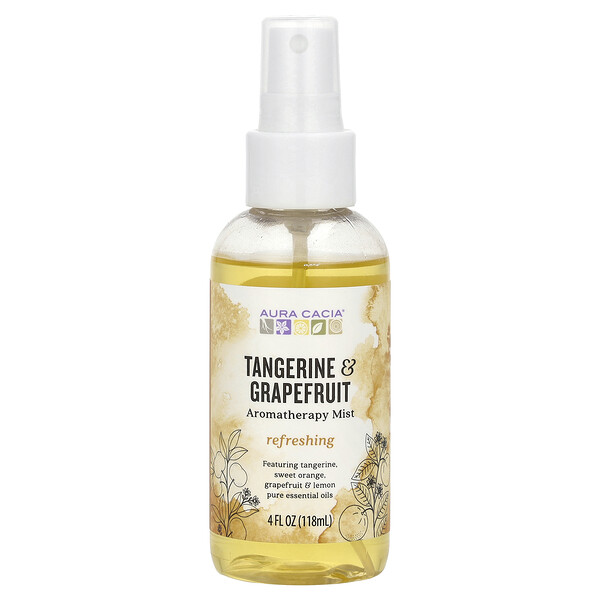 Aura Cacia Aromatherapy Mist, Tangerine & Grapefruit, 4 fl oz (118 ml)