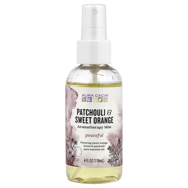 Aura Cacia Aromatherapy Mist, Patchouli & Sweet Orange, 4 fl oz (118 ml)