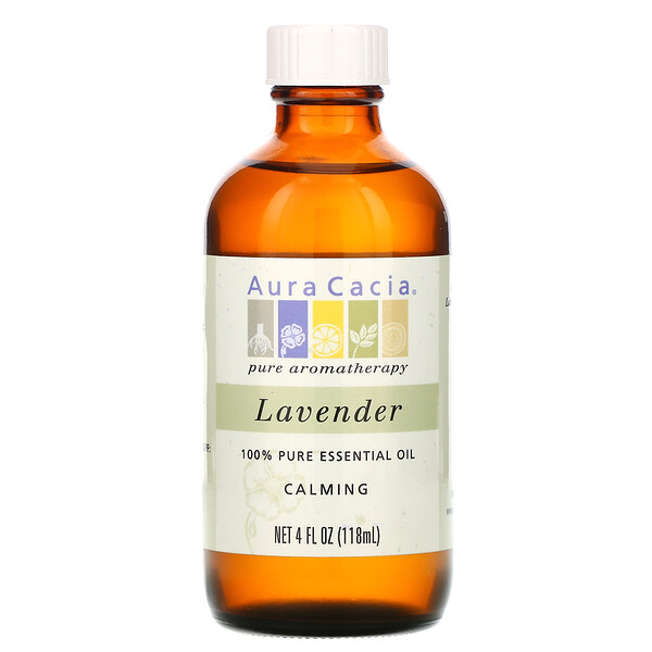 Aura Cacia‏, 100% Pure Essential Oil, Lavender, 4 fl oz (118 ml)