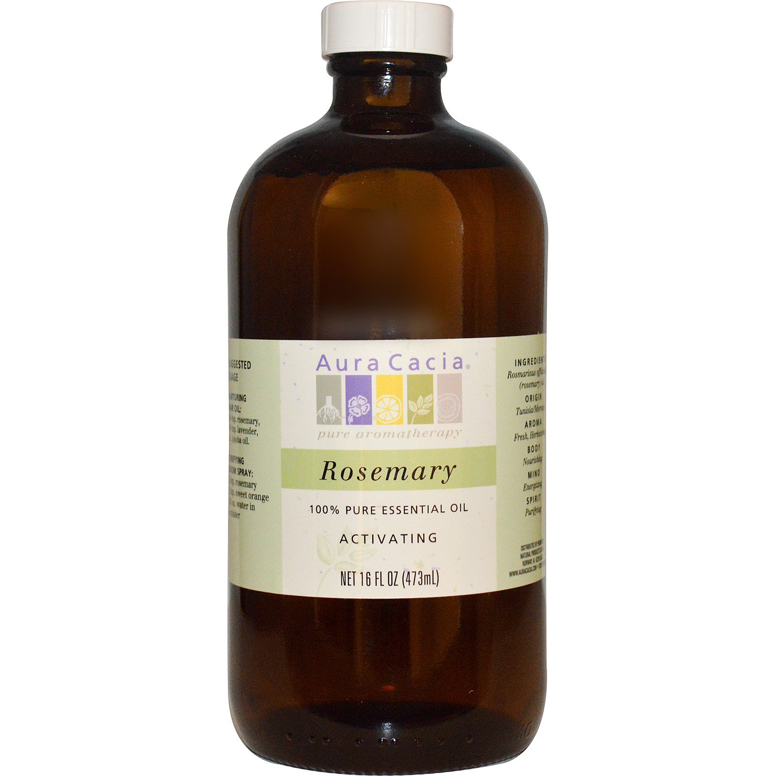 Aura Cacia, 100% Pure Essential Oil, Rosemary, 16 Fl Oz (473 Ml) - IHerb