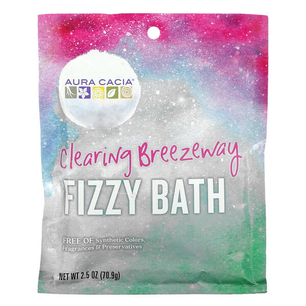 Aura Cacia‏, Fizzy Bath, Clearing Breezeway, 2.5 oz (70.9 g)