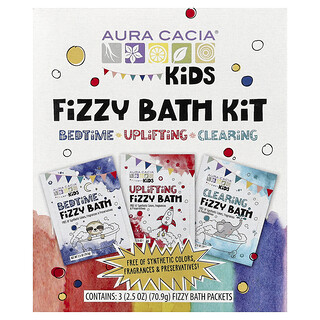Aura Cacia, Lasten poreileva kylpysetti, erilaisia, 3 pussia, 70,9 g/pussi