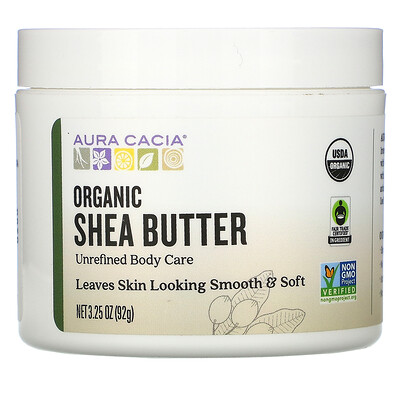 Купить Aura Cacia Organic Shea Butter, 3.25 oz (92 g)