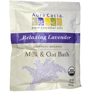 Отзывы о Аура Кация, Soothing Organic Milk & Oat Bath, Relaxing Lavender, 1.75 oz (49.6 g)