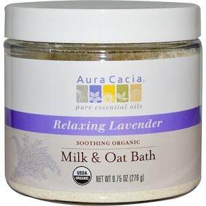 Отзывы о Аура Кация, Soothing Organic Milk & Oat Bath, Relaxing Lavender, 9.75 oz (276 g)