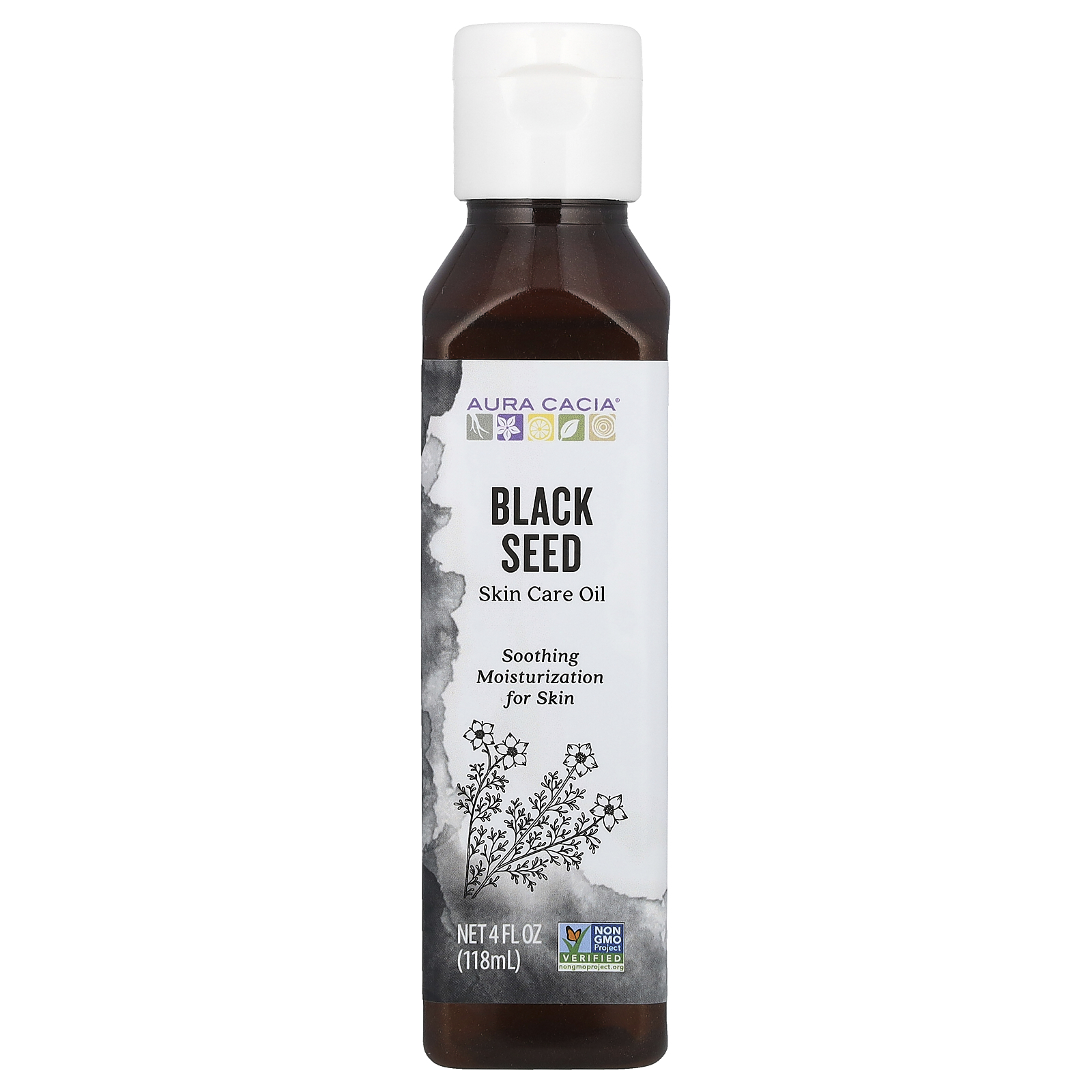 Aura Cacia (아우라 카시아), 스킨 케어 오일, 블랙 씨드, 4 fl oz(118 ml) (판매가 중단된 상품)