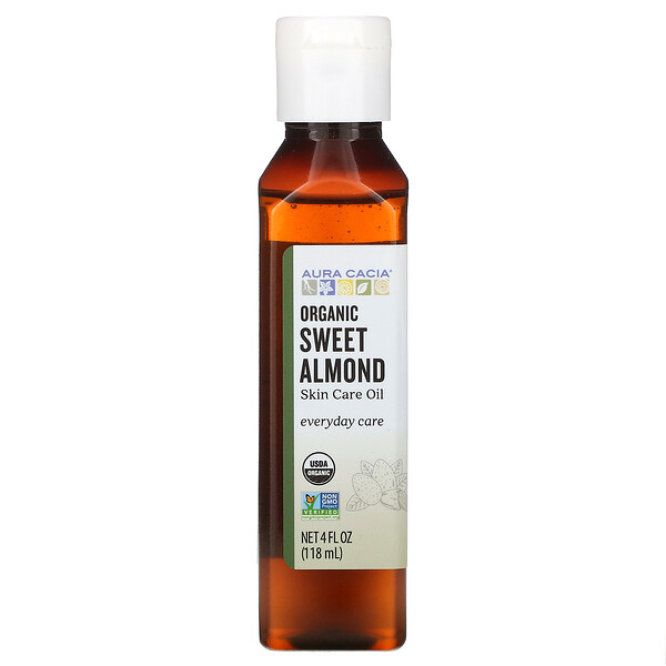 Aura Cacia‏, Organic, Skin Care Oil, Sweet Almond, 4 fl oz (118 ml)