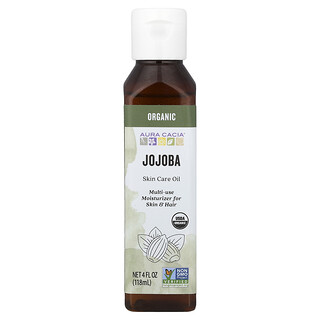 Aura Cacia, Huile de soin pour la peau biologique, Jojoba, 118 ml