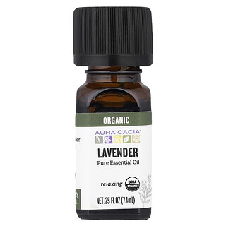 Aura Cacia, Aceite esencial puro, Lavanda orgánica, 7,4 ml (0,25 oz. Líq.)