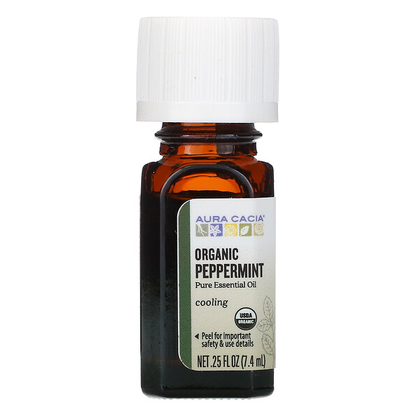 Pure Essential Oil, Organic Peppermint, 0.25 fl oz (7.4 ml)