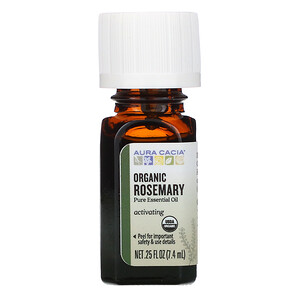 Отзывы о Аура Кация, Pure Essential Oil, Organic Rosemary, .25 fl oz (7.4 ml)