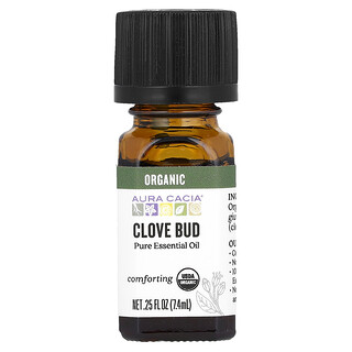 Aura Cacia, Pure etherische olie, biologische kruidnagel, 7,4 ml