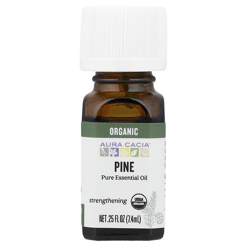 Aura Cacia, Pure Essential Oil, Organic Pine, 0.25 fl oz (7.4 ml)