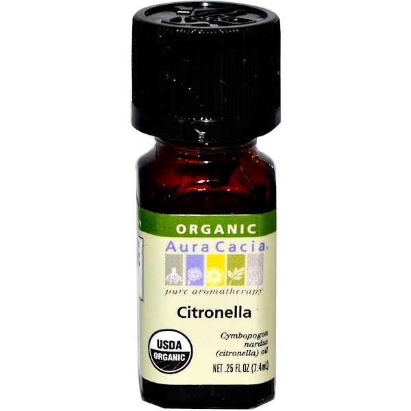 Aura Cacia, Organic Citronella, 0.25 fl oz (7.4 ml) (Discontinued Item) 