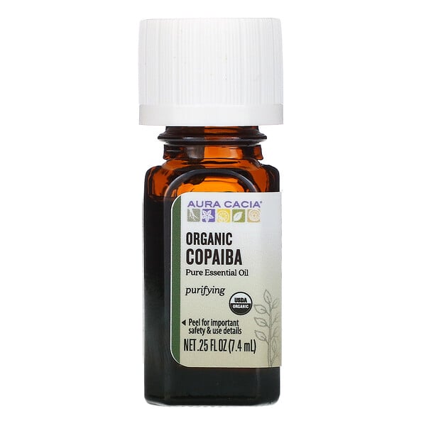 Pure Essential Oil, Organic Copaiba, 0.25 fl oz (7.4 ml)