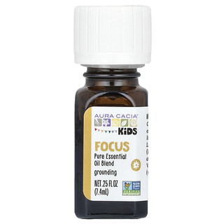 Aura Cacia (아우라 카시아), 어린이용, 퓨어 에센셜 오일 혼합물, 포커스, 7.4ml(0.25fl oz)