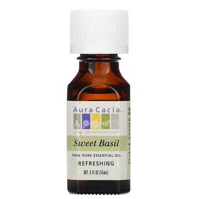 

Aura Cacia 100% Pure Essential Oil, Sweet Basil, .5 fl oz (15 ml)