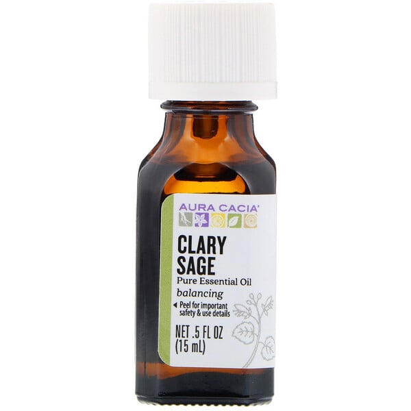 Aura Cacia, Pure Essential Oils, Clary Sage, 0.5 fl oz (15 ml)