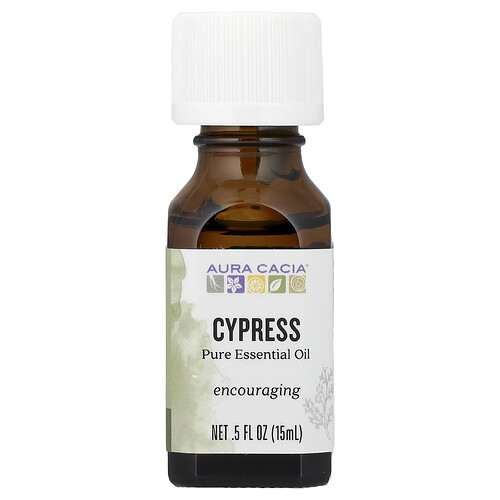 Aura Cacia, Aceite esencial 100% puro, Ciprés, 15 ml (0,5 oz. Líq.)