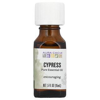 Aura Cacia, 全精油，柏木质香味，0.5 液量盎司（15 毫升）