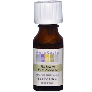 Aura Cacia, 100% натуральное эфирное масло, бальзам пихтовых иголок, Возвышающее .5 жидких унции (15 мл)