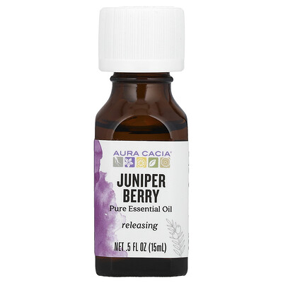 Aura Cacia, Pure Essential Oil, Juniper Berry, 0.5 fl oz (15 ml)